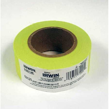 Irwin Irwin Strait-Line 150 ft. L X 1-3/16 in. W PVC Flagging Tape Lime 65604